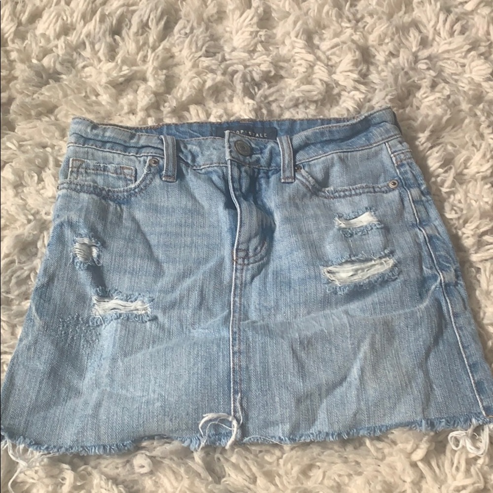 Aéropostale Light Washed Jean Skirt with Rips